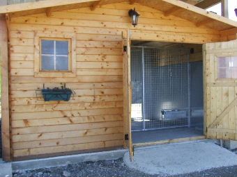 chalets de la pension pour chiens des pas des betes